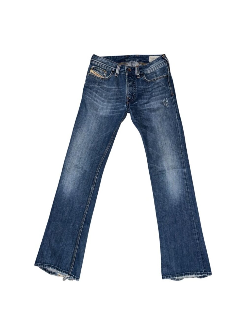 Diesel Trouleg Bootcut Mens Jeans 27 31 Italy Light Wash Distressed Embroidered - Picture 2 of 8